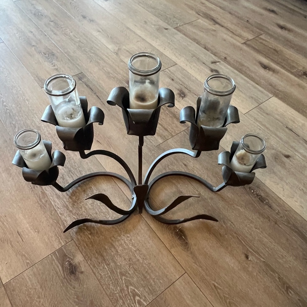 Jan Barboglio Black Iron Candle Holder